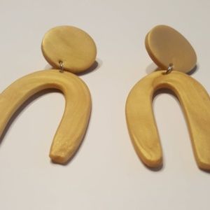 Gold  Arch polymer clay earrings: